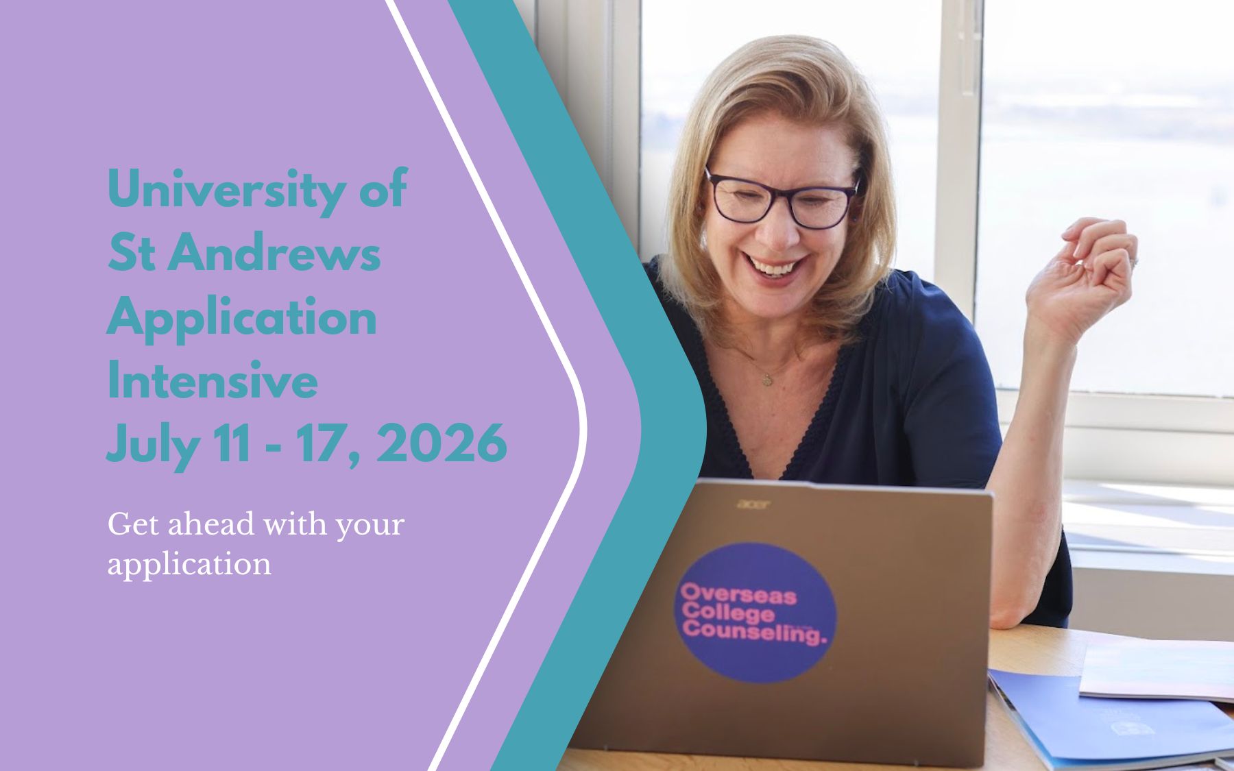 Jo Clark from Overseas College Counseling leading a University of St Andrews application intensive